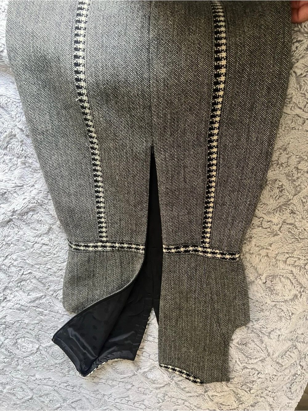 Tory Burch Gray Tweed Sheath Dress with Contrast Trim